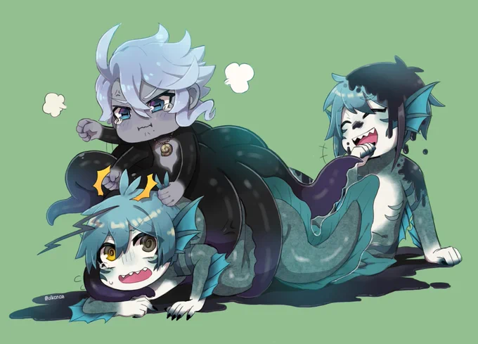 #ツイステファンアート
ブチ切れタコチャンと弄りすぎたウツボヤン
⚠️稚魚 