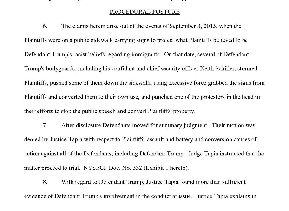 Then there is the litigation filed against Trump and his campaign by individuals who claims they were beaten at Trump rallies or outside Trump Tower in NYC. Millions spent in campaign $$ trying to quash these claims, but several drag on eating up campaign cash.