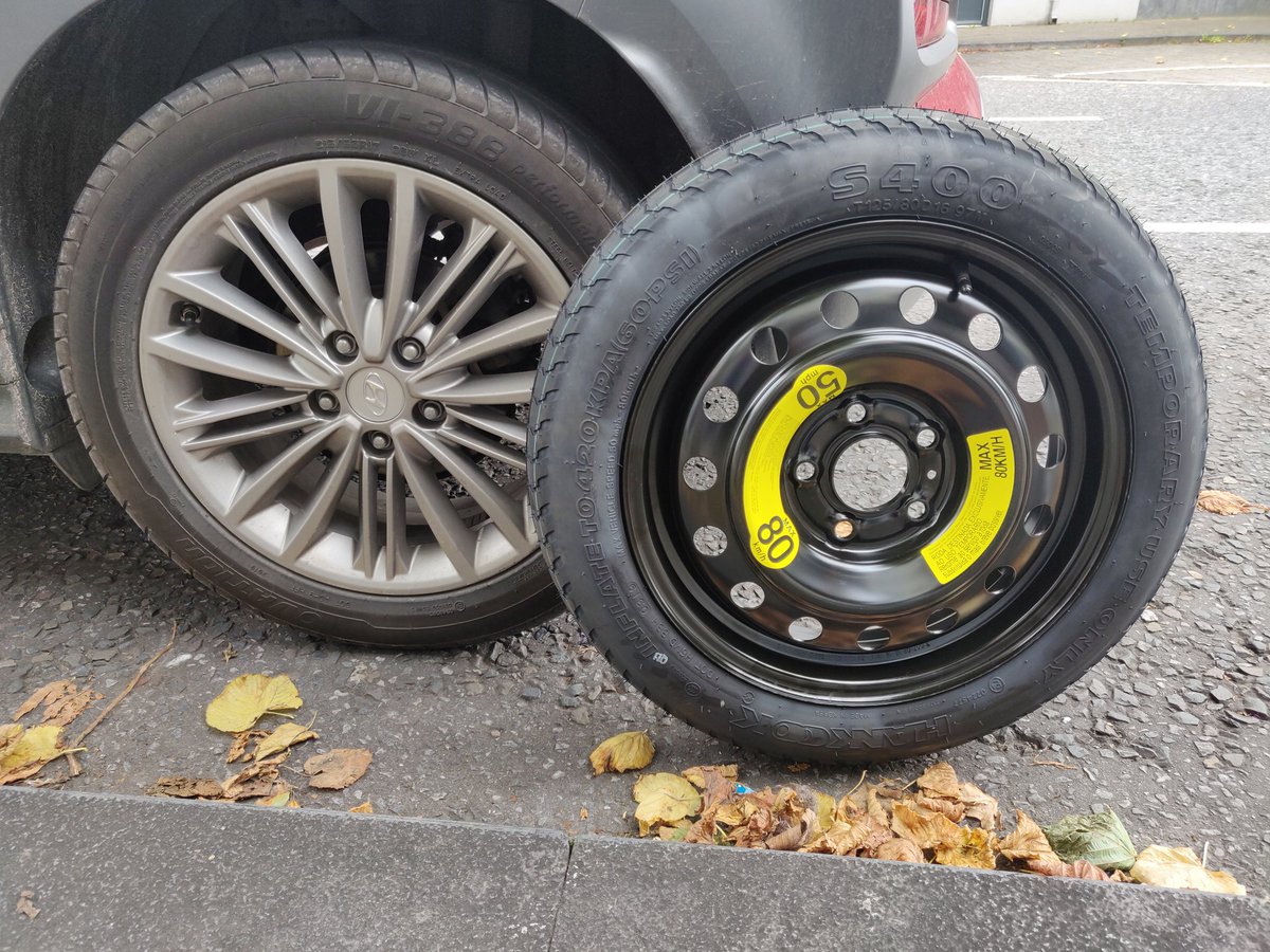 Harshhall's tweet photo. We had a flat tire today with our rented car with @Enterprise and look at the spare tire available in the car. We had booked this trip long ago @enterprisecares and we have lost money on our bookings &amp; not to mention the mental stress. We are still awaiting a replacement car. https://t.co/S5Gute393b