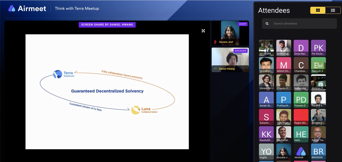 india_terra's tweet photo. Aaand we're live! Join @danhwang88 who is sharing the purpose behind @terra_money and $LUNA to a packed house

Live here - https://t.co/Wzr6PqRKx8 https://t.co/8MWSA5SR9W