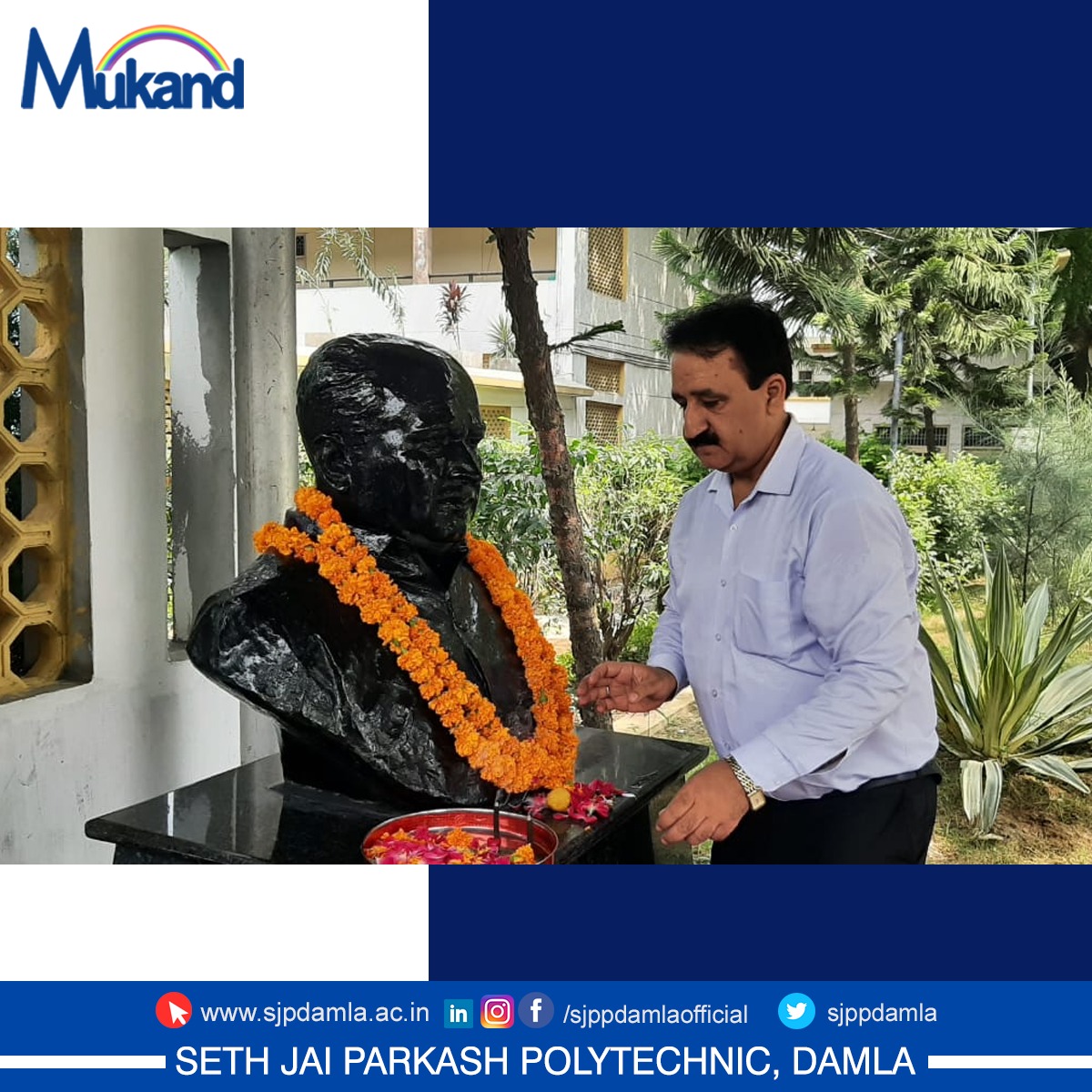 sjppdamla's tweet photo. The staff and students of Polytechnic celebrated the 108th birth anniversary of our revered Seth Jai Parkash Ji with fanfare and fervor.
#BestPolytechnic #PolytechnicCollege #SJPPDamla #PolytechnicCourses #PolytechnicInHaryana https://t.co/z1TGSWc5NX