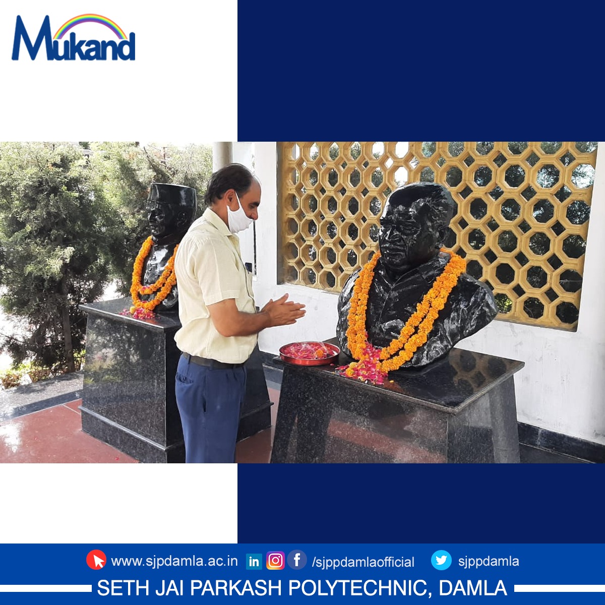 sjppdamla's tweet photo. The staff and students of Polytechnic celebrated the 108th birth anniversary of our revered Seth Jai Parkash Ji with fanfare and fervor.
#BestPolytechnic #PolytechnicCollege #SJPPDamla #PolytechnicCourses #PolytechnicInHaryana https://t.co/z1TGSWc5NX