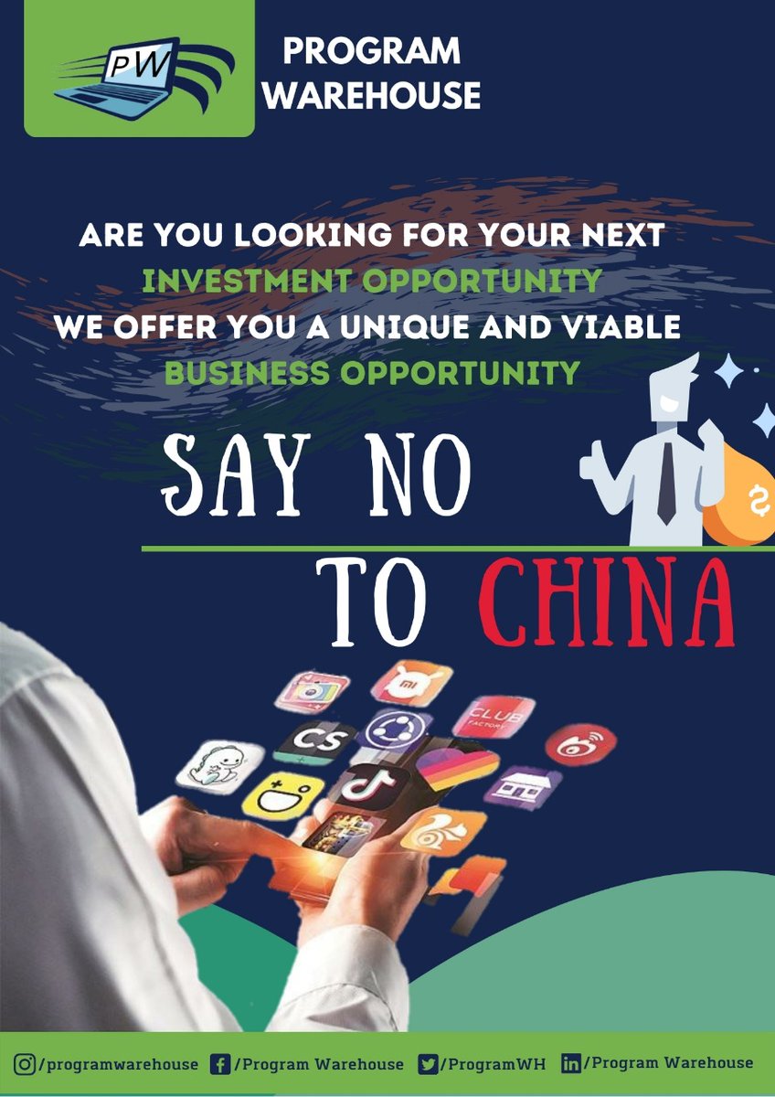 ProgramWH's tweet photo. Interested investors can dm us
#investor #investments #AppBan #Chineseappbanned #appdevelopment #indiaapp #118banaaps #project #chineseapp #ChineseAppsBanned #business #investments https://t.co/rKnPr99eIe