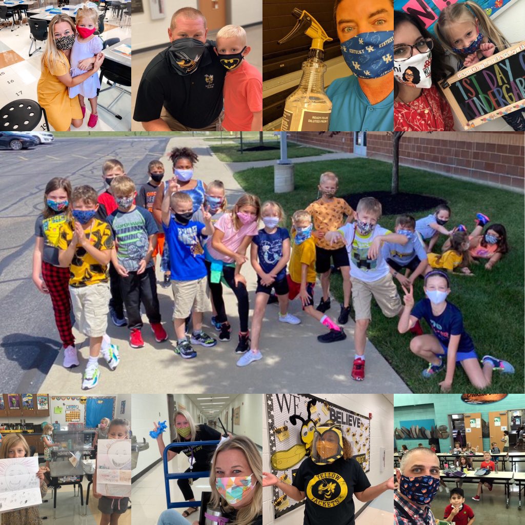 Smiles might look different behind masks, but they were there this week!  
A mask can’t hide the joy we have to be back together in our school!
#JacketsTogetherAgain🐝
#MasksCantHideSmiles😁