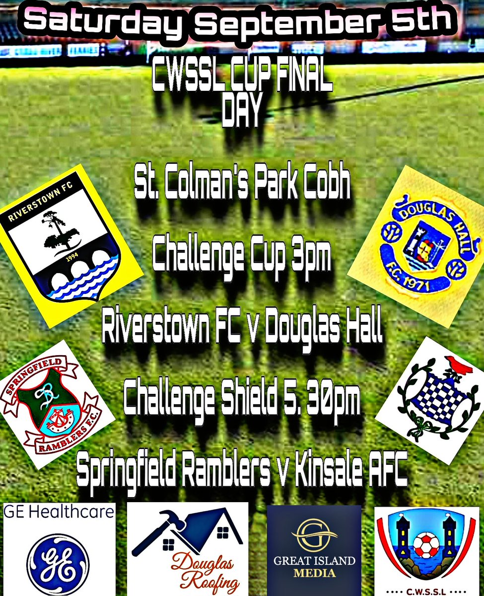 NoonanRoofing's tweet photo. Douglas Roofing is again proud to support Cork Women's Soccer by sponsoring the live streaming of Cup Final. 

3pm Challenge Cup 🏆
@RiverstownFC v @DouglasHallAFC 

5.30pm
@SpringfieldRam1 v @KinsaleAFC Girls https://t.co/w450MOrk5i