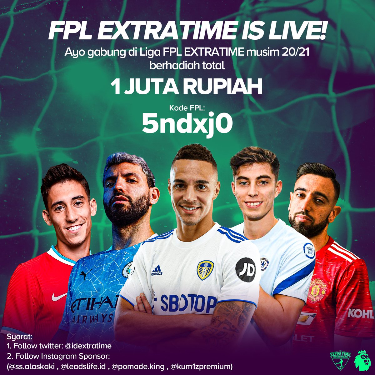 idextratime's tweet photo. 🚨📱 LIGA #FPLExtraTime 📱🚨

Ayo join Liga FPL Extra Time 2020/21:
https://t.co/7UmCnDiJrA

💰 Hadiah:
• Juara 1: 600k
• Juara 2: 300k
• Juara 3: 100k

RETWEET &amp; LIKE TWEET INI. ��❤ https://t.co/7jffqNPUtP