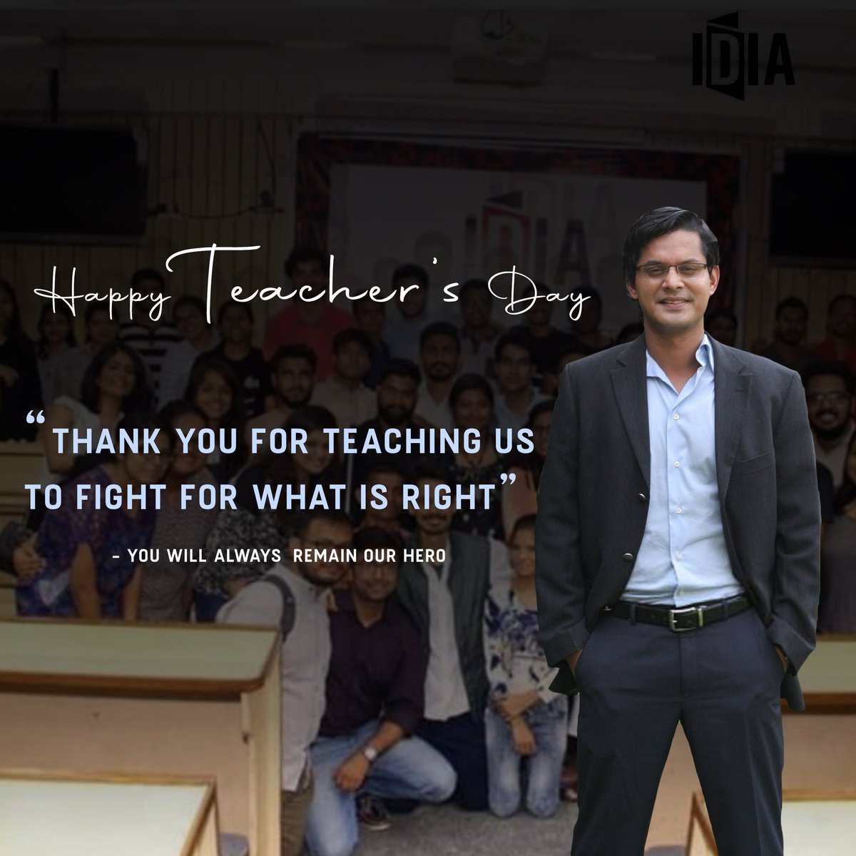 bishnoiaji's tweet photo. Thank you #Shamnad sir for changing my entire life. Thank you for giving me an opportunity to discover a new Ashok.

You will always remain my hero🖤. 
#HappyTeachersDay

@IDIALaw https://t.co/6oajAU5qaR