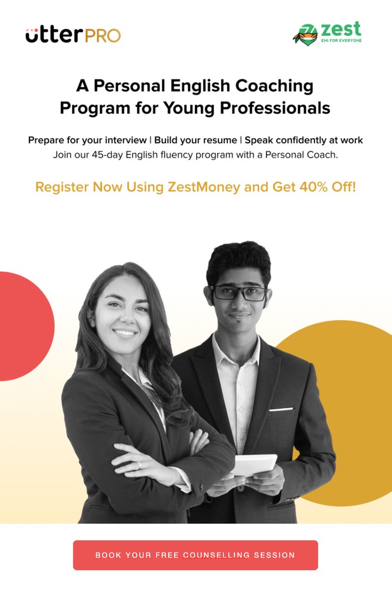 utter_in's tweet photo. Book your free counselling session now and get 40% off using ZestMoney! Link in bio

Pay with 0% interest EMI using @zestmoney
.
.
#utter #utterapp #zest #englishexperts

https://t.co/ffKYhGISv5 https://t.co/GEmUT4FLKT