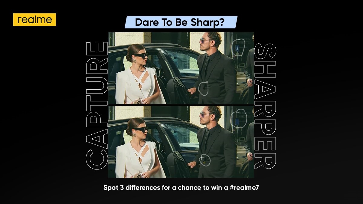 single_shael's tweet photo. @realmemobiles 1. Shadow on neck of myra
2. Colour of the button on the jacket of the man
3.The parking symbol                                                                #CaptureSharperChargeFaster https://t.co/DqA9jEONie