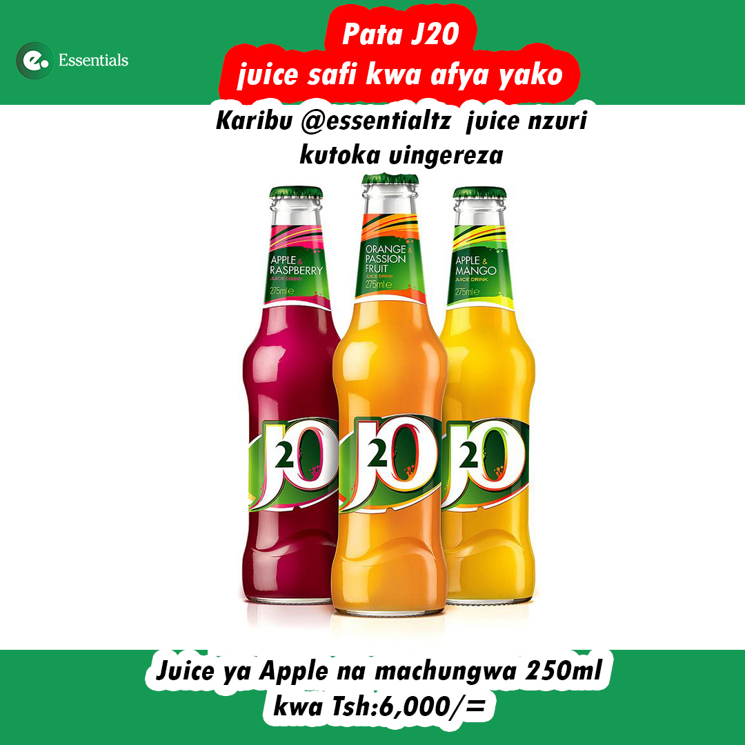EssentialsTz's tweet photo. J20 FRUIT JUICE; hizi ni juice bora kabisa zenye kukupa afya bora na kuujenga mwili wako ili uwe na nguvu zaidi

SASAZINAPATIKANA DUKANI KWETU ESSENTIALSTZ PEKEE
ZINAPATIKANA KWA BEI YA JUMLA NA REJAREJA
BIDHAA ZETU ZINAKUFIKIA POPOTE PALE BUREE https://t.co/THa3Axryu6