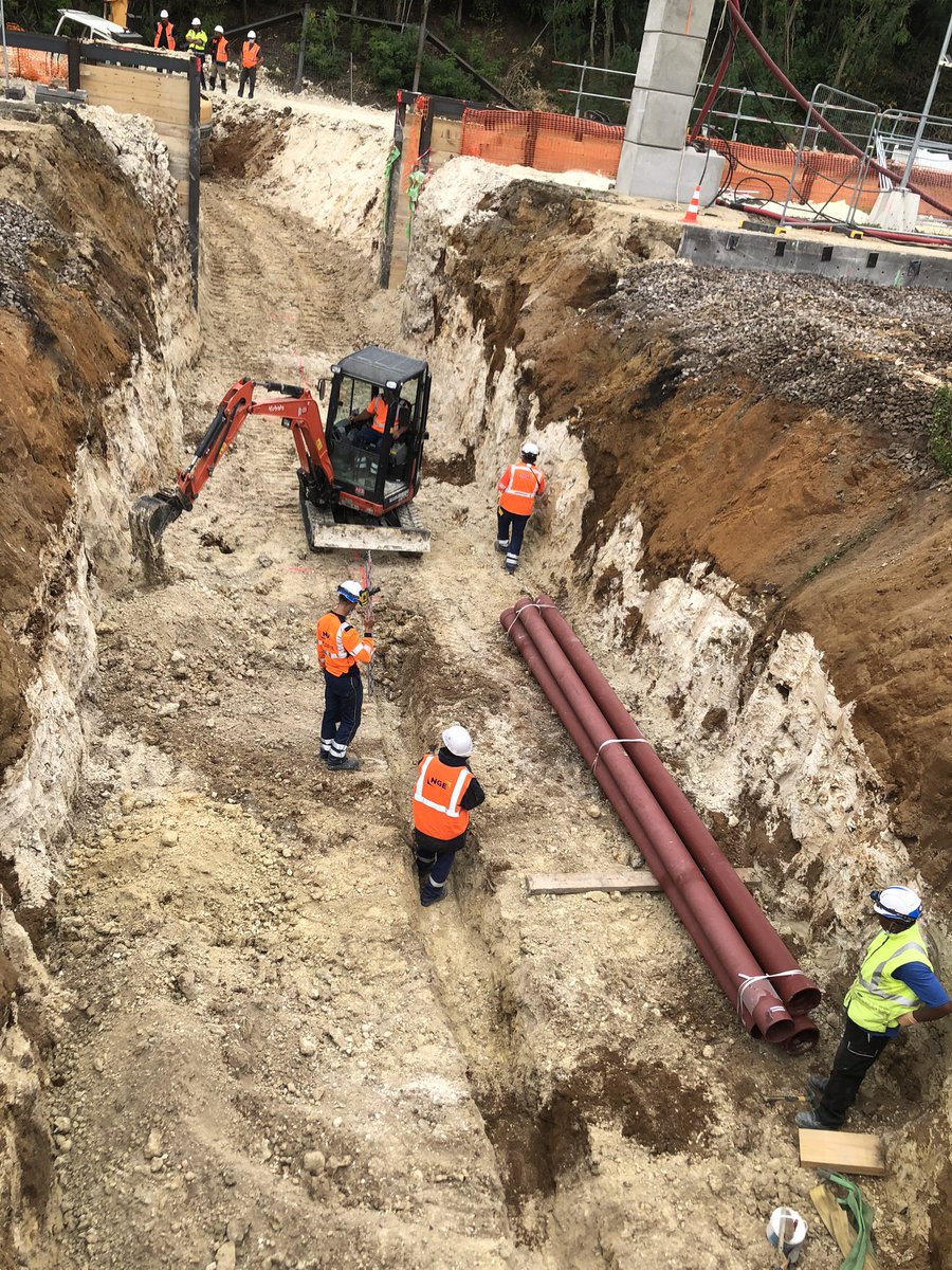 Kneubuhlerserge's tweet photo. Avant la pose du passage souterrain, les agents mettent en terre les #canalisations pour optimiser l’evacuation d’eau de pluie 👷‍♂️👷‍♀️@SNCFReseau #Briare #IFPSE https://t.co/IiYNCFGuCV
