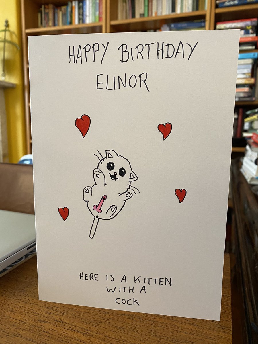 willdrawcocks41's tweet photo. someone wanted a birthday card for their girlfriend who is called Elinor

so they paid me a little bit of money and I drew them a birthday card for their girlfriend who is called Elinor https://t.co/0OIQHllmRF