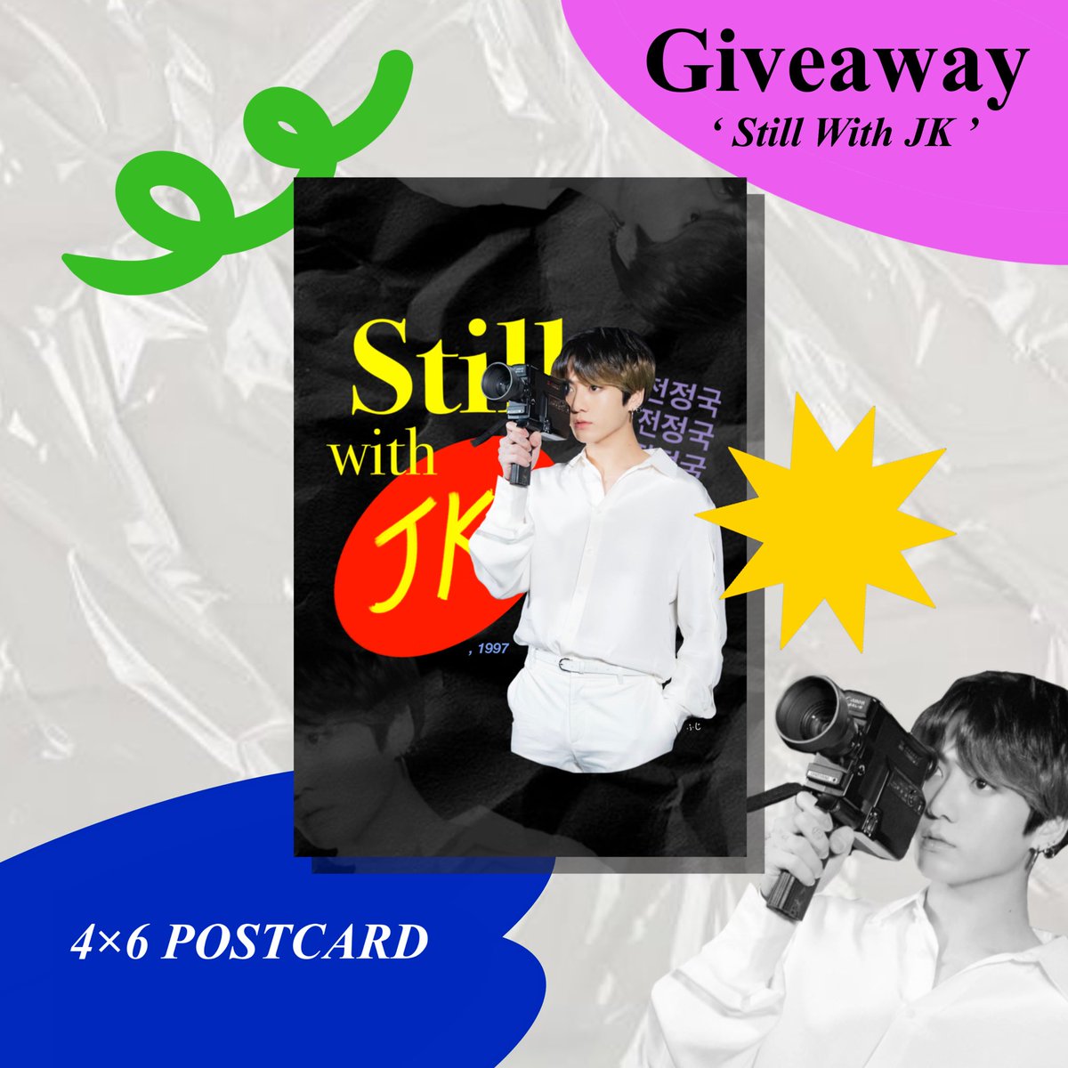 f237ji's tweet photo. ꒰ Pls rt % ꒱
Giveaway 🚸 ‘ Still With JK ’ 
🗯 postcard ( 30 ea )
location : siam discovery 🦋
🐛 date : 12 sep   
time : tba ���� 
#JK24thAnniversary #HappyBirthdayJungkook https://t.co/U7ZMqzK0pM