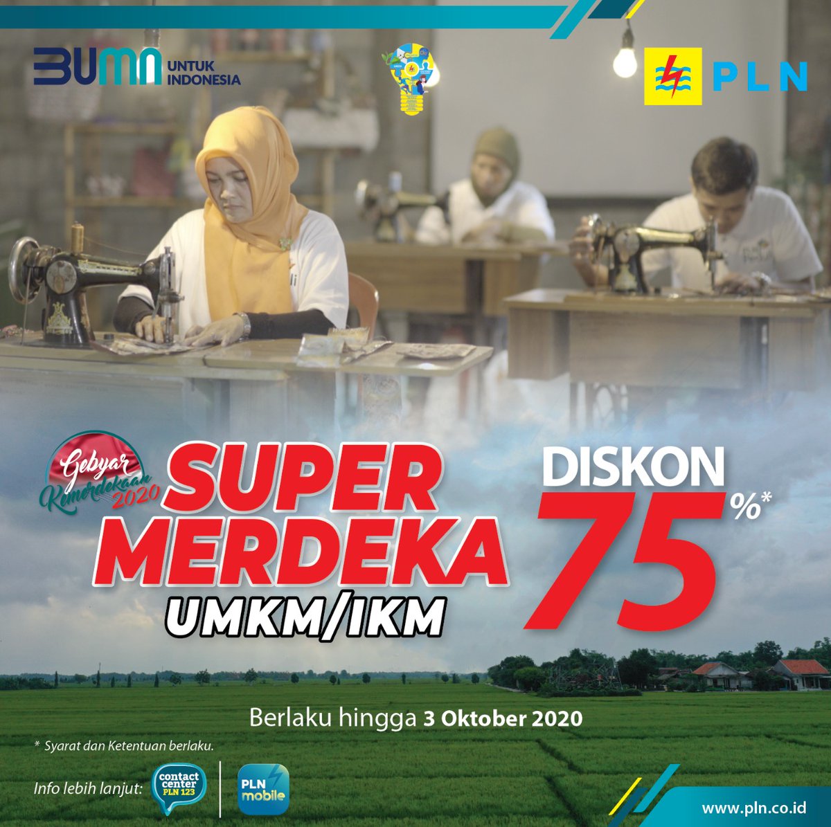 pln_123's tweet photo. Kabar gembira untuk Electrizen pemilik usaha! Untuk merayakan Hari Pelanggan Nasional PLN memberikan keringanan Biaya Penyambungan (BP) Tambah Daya sebesar 75%! Berlaku bagi pelanggan tarif bisnis &amp; industri untuk penambahan daya sampai 16.500VA

#listrikuntuksemua
#supermerdeka https://t.co/aRi3OCCHXC