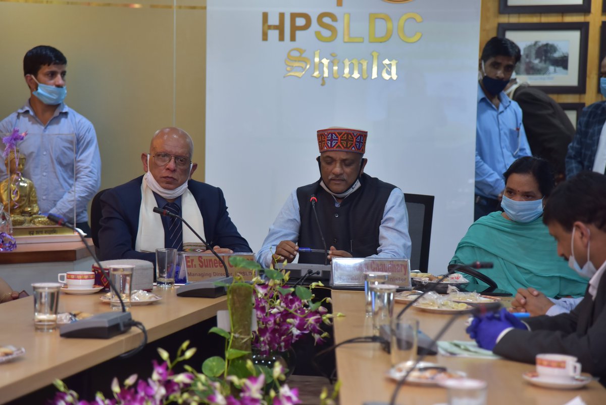 HPSLDCShimla's tweet photo. A Glimpse of farewell on the day (31.08.2020) of Er. Suneel Grover, MD, HPSLDC  superannuation at HPSLDC, GoHP, Totu, Shimla, in which Sh. Sukh Ram Chaudhary, Hon’ble Power Minister, H. P. also took part. He conveyed his best wishes for the happy and long healthy life to him. https://t.co/qVg6lIauM2