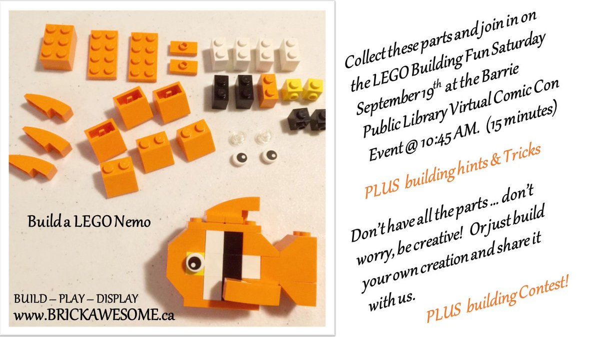 BPL_inthecity's tweet photo. Grab these pieces or any Lego pieces you can find. Join us & bring your family members along as you build with BrickAwesome. Work together or have a friendly competition; Lego is fun for all ages. ๐๏ธ๐
Can't wait to see your masterpiece!
#BPLComicCon #BPLOnline
โฆ https://t.co/fA4tjHt8CV