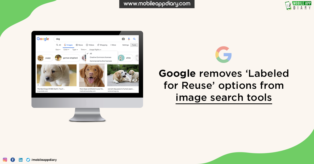 mobileappdiary's tweet photo. In a quiet move, Google has bid adieu to โLabeled for Reuseโ and โLabeled for Reuse with Modificationโ features from its image search tools.
@Google
#MAD #MobileApp #MobileAppDevlopment #Google #GoogleApp #GoogleChrome #GoogleUpdate #GoogleMusic #GoogleMeet #GooglePlaystore https://t.co/8BCTFXn0oq