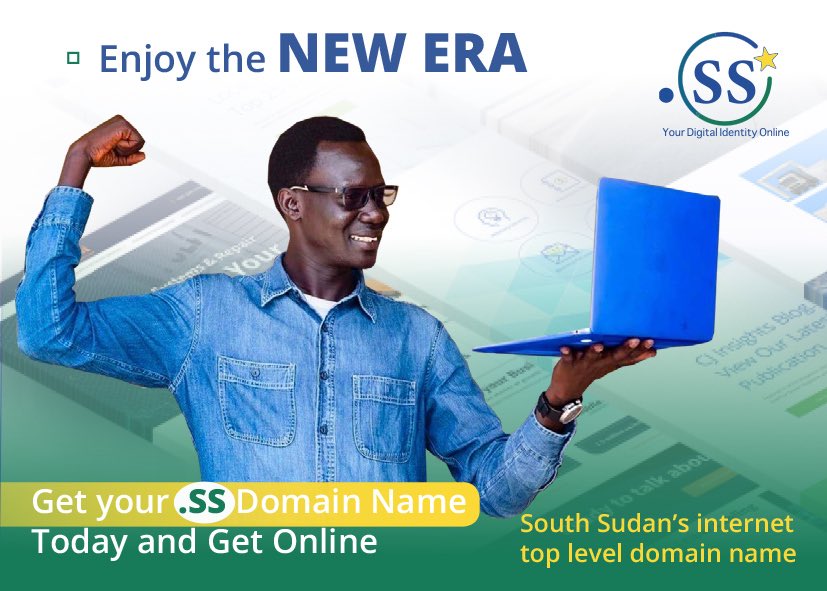 ssNIC4's tweet photo. Registering your company name or your personal website has been made easy. You can now register your domain name with .ss anytime, anywhere within South Sudan. #DigitalIdentity
#Dotssdomain https://t.co/GxEihJb5q1