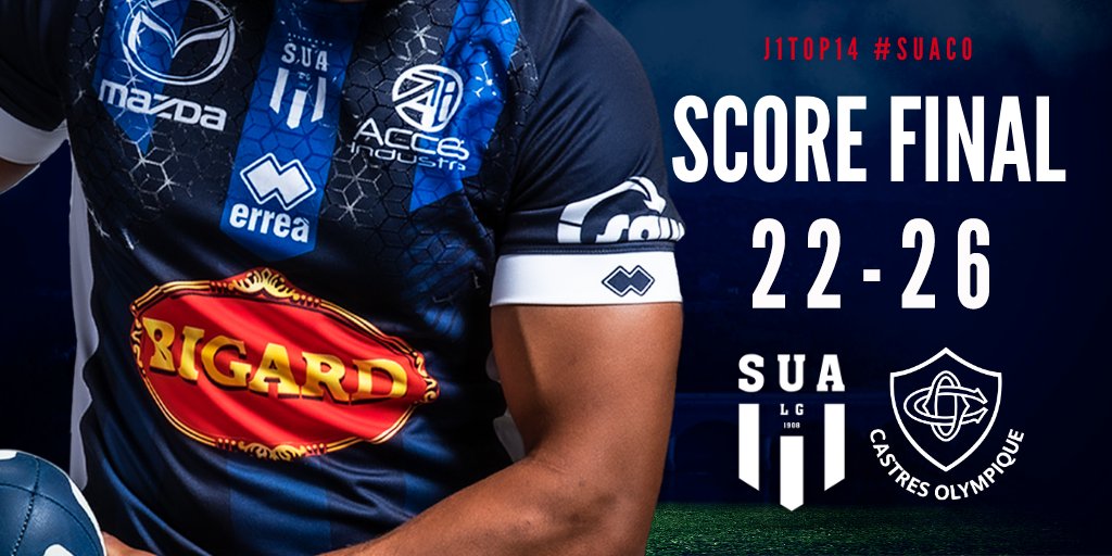 agen_rugby's tweet photo. Terminé à Armandie !
@agen_rugby s'incline dans cette première rencontre de la saison face au @CastresRugby sur le score de 22 à 26. Bonus défensif.
La saison est encore longue ! Rendez-vous vendredi prochain face la @SectionPaloise.
#SUACO #J1TOP14 https://t.co/1HOdpwX2AV
