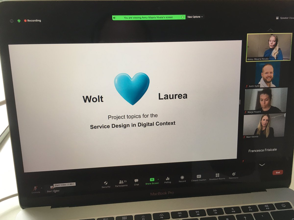 Happy to announce that our #LaureaUAS’s MBA students started to collaborate with <a href="/woltapp/">Wolt</a> for future digital services and #CX. Thanks <a href="/annumaaria/">Annu-Maaria Nivala</a> and <a href="/vierela/">Mari Vierelä</a> for your clear and inspiring design briefs! <a href="/laureauas/">Laurea-ammattikorkeakoulu</a> #servicedesign #designthinking
