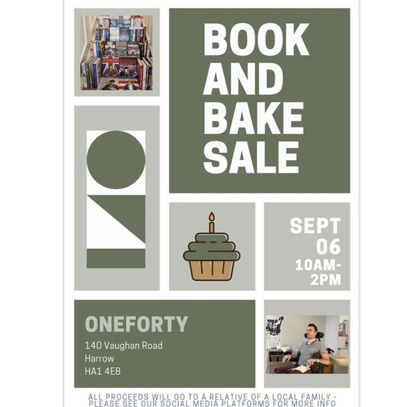 oneforty_harrow's tweet photo. All set for the book and bake fundraiser tomorrow. Hope to see you there #140harrow https://t.co/gr5N9SdYnn