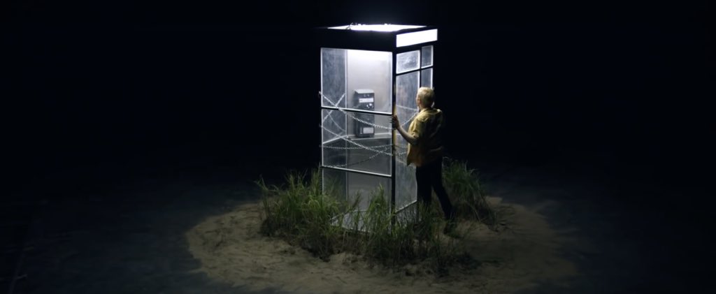 attempting to answer the phone call, but the phone booth is locked. We can assume that the person on the other end of the line is Taehyung, as we saw him calling someone at the beginning of On Stage: Prologue, and whispering “hyung”.