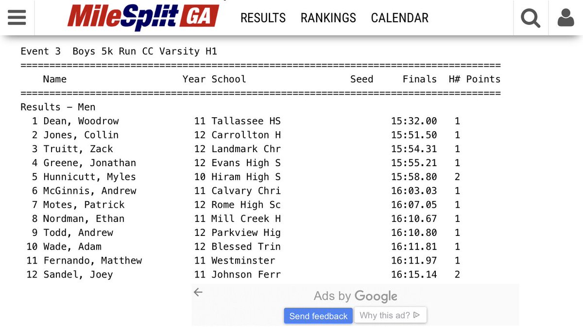 TallasseeTrack's tweet photo. WOODROW DEAN!!! 1st place finish at the 9th annual AT&T Starrs Mill XC Invite in Fayetteville Georgia this morning with an amazing time of 15:32:00!! #nooneclose #5k #woody @TallasseeTrack @AHSAAUpdates https://t.co/6ar4ChKJkJ