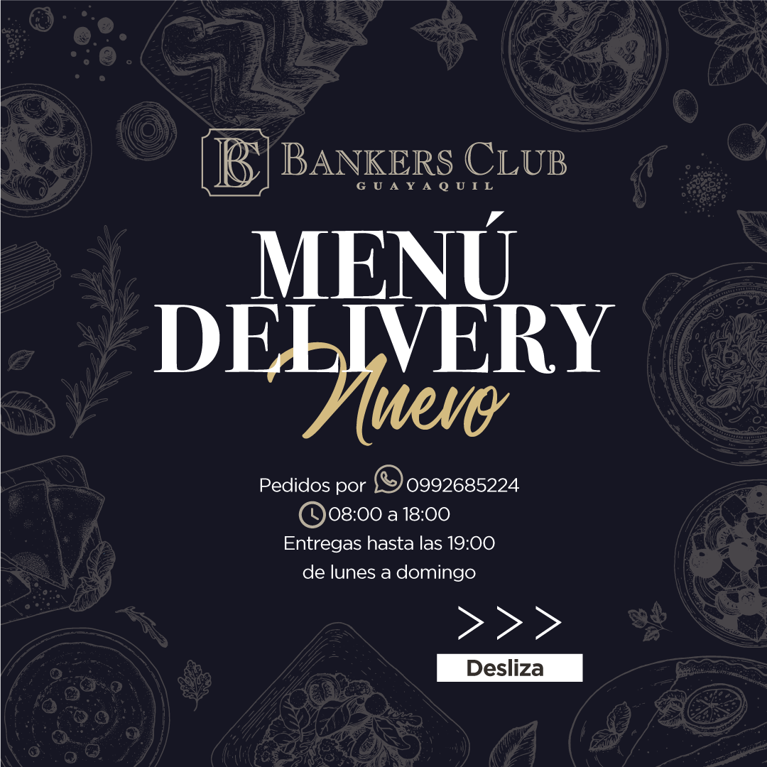 BankersClub_ec's tweet photo. ¿Quieres delitarte con uno de tus platos preferidos?
Conoce nuestro MENÚ DELIVERY para que lo compartas con tu persona especial.
Realiza tus pedidos con anticipación al 0992685224 de 08:00 a 18:00.
#BankerClub https://t.co/siXjSTkPsd