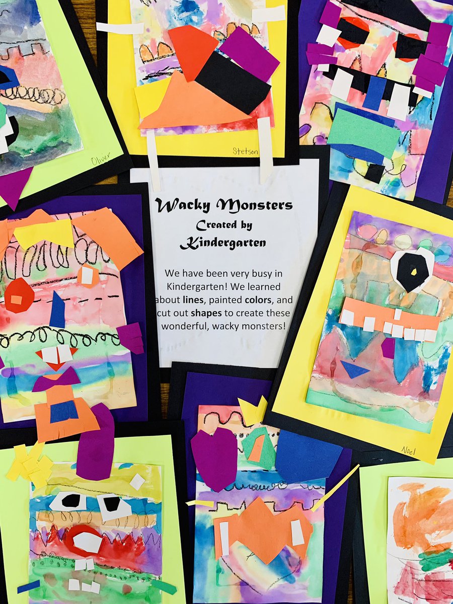 Great fun in kindergarten!!! Sooo much learning with lines, painting colors, and cutting shapes! Building the basic skills through exploration! #petersarpydolphins #teambps #bpsartsquad #elementaryart