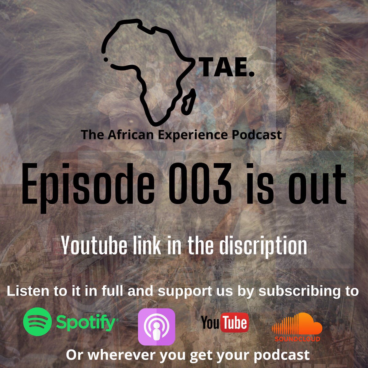 theaexpPodcast's tweet photo. The 3rd episode of TAE podcast is out.

TAE 003: African Diaspora | How can the African diaspora also contribute to the Motherland?

 we give our two cents on the African diaspora.

Don’t forget to like, share and subscribe. Thank you!

Youtube Link:
https://t.co/SH9QrQpSfM https://t.co/8E1sxkeXWY