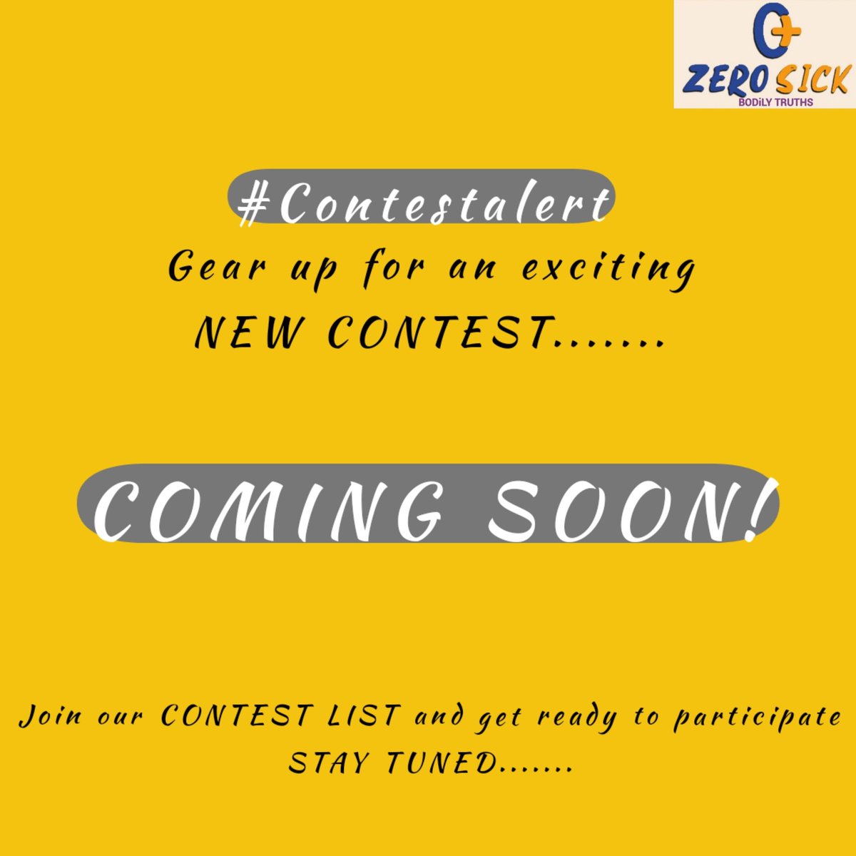 Zerosick_'s tweet photo. #Contestalert 
COMING SOON!  
Follow all the 5 steps mentioned below -
1. Like the post and page
2.Tag a friend or share the post 
4. Watch, like, comment and subscribe to our YouTube channel 
https://t.co/vbvDQDwX7i
5. Fill the form 
https://t.co/lQOwaxHqeK

#contestentry  #win https://t.co/rsNFElL2op