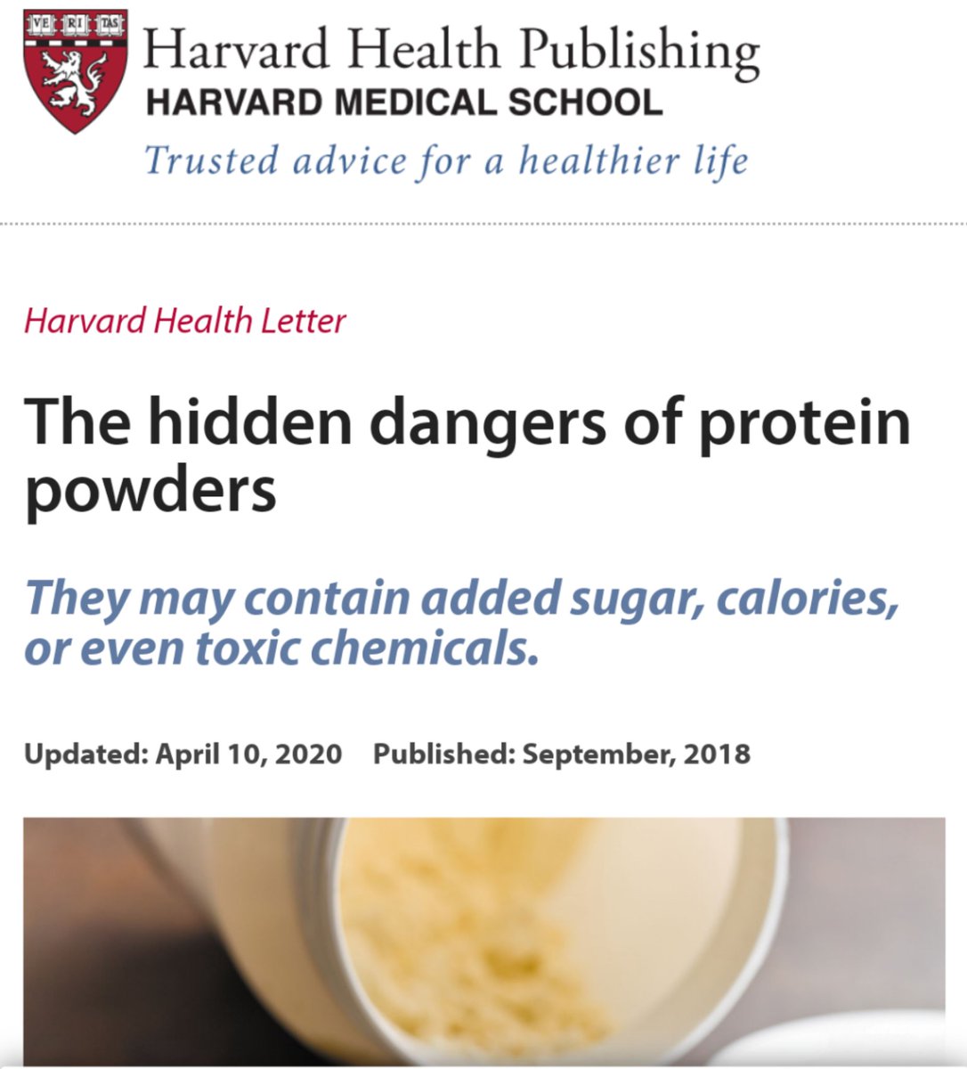 Whenever someone wants to talk shit about whey protein or protein in general, this particular link is pasted as if it's some strong piece of evidene. 1. This is an ARTICLE2. There's not a single study cited in the entire article...not expected from Harvard. 1/n
