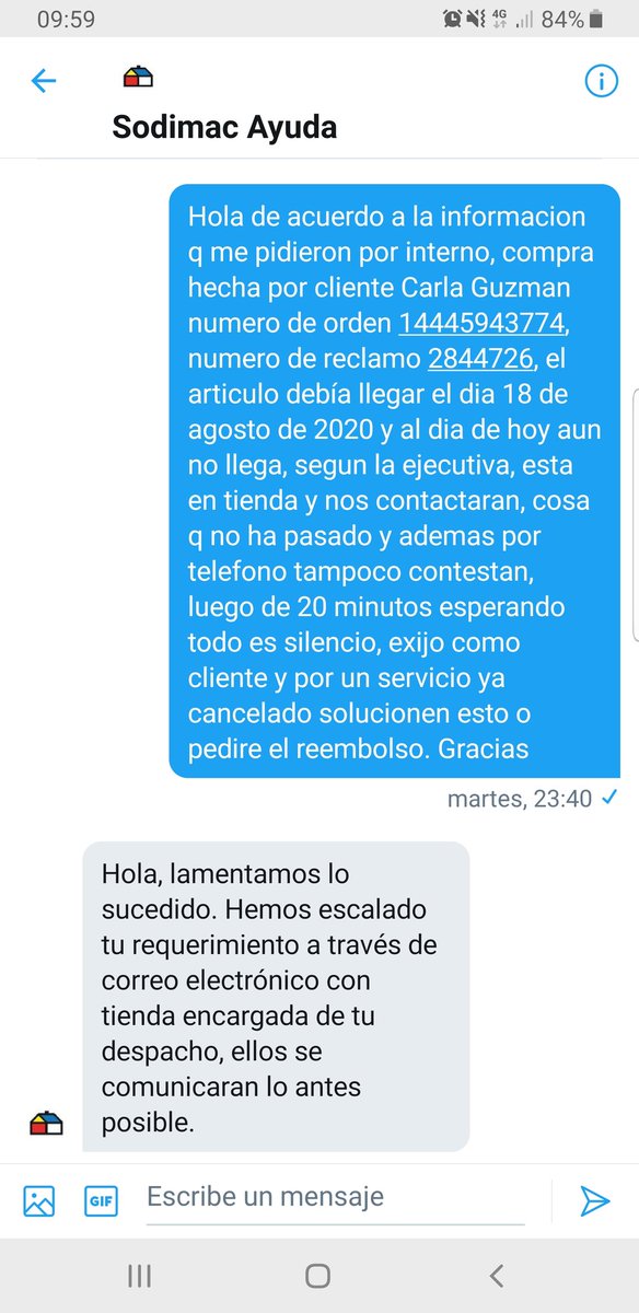 drebolledoc's tweet photo. @SodimacAyuda y asi nomas con @homecenter_cl como todo negocio solo quiere vender... solo me habia pasado una vez antes y encontraba que daban un buen servicio, pero con este tipo de respuesta me queda super claro https://t.co/2xMYu4YEbf