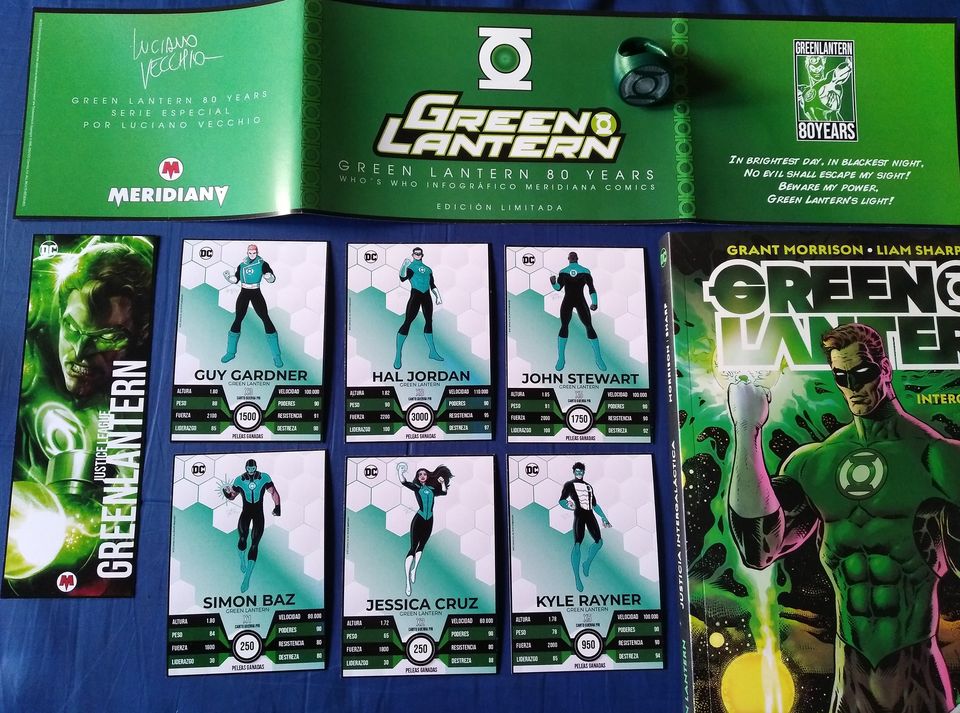 laesferacomics's tweet photo. Hermosos Print edición exclusiva de #MeridianaComics #GreenLantern de @LucianoVecchio Who's Who infografías, tarjetas coleccionables, señalador y lo vital "El Anillo". Obviamente en #laesferacomics más que felices. #dccomics #dcunvierse https://t.co/u2VCLFyhiV