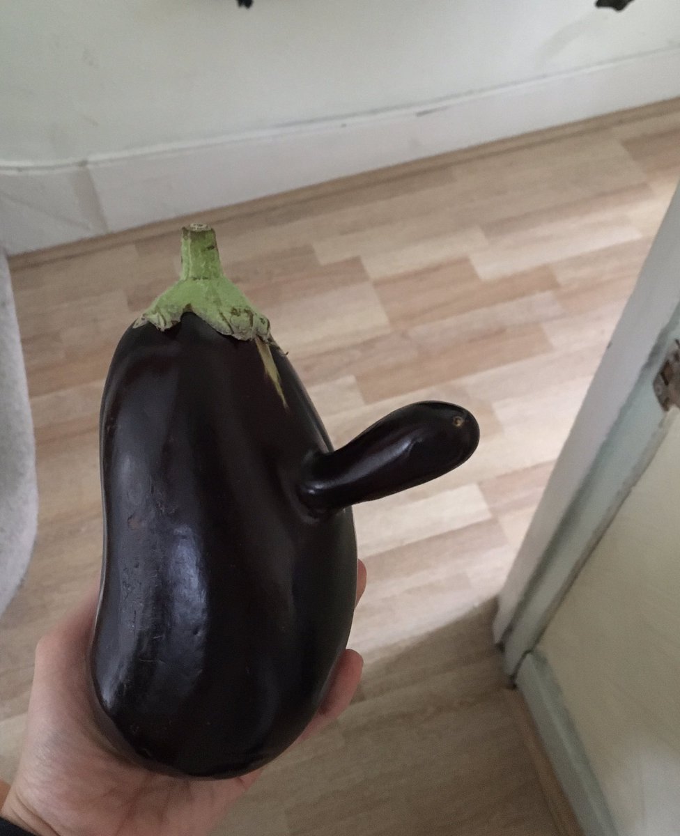 I refuse to believe this aubergine that arrived in my veg box was about to be thrown away; I would pay premium prices for this