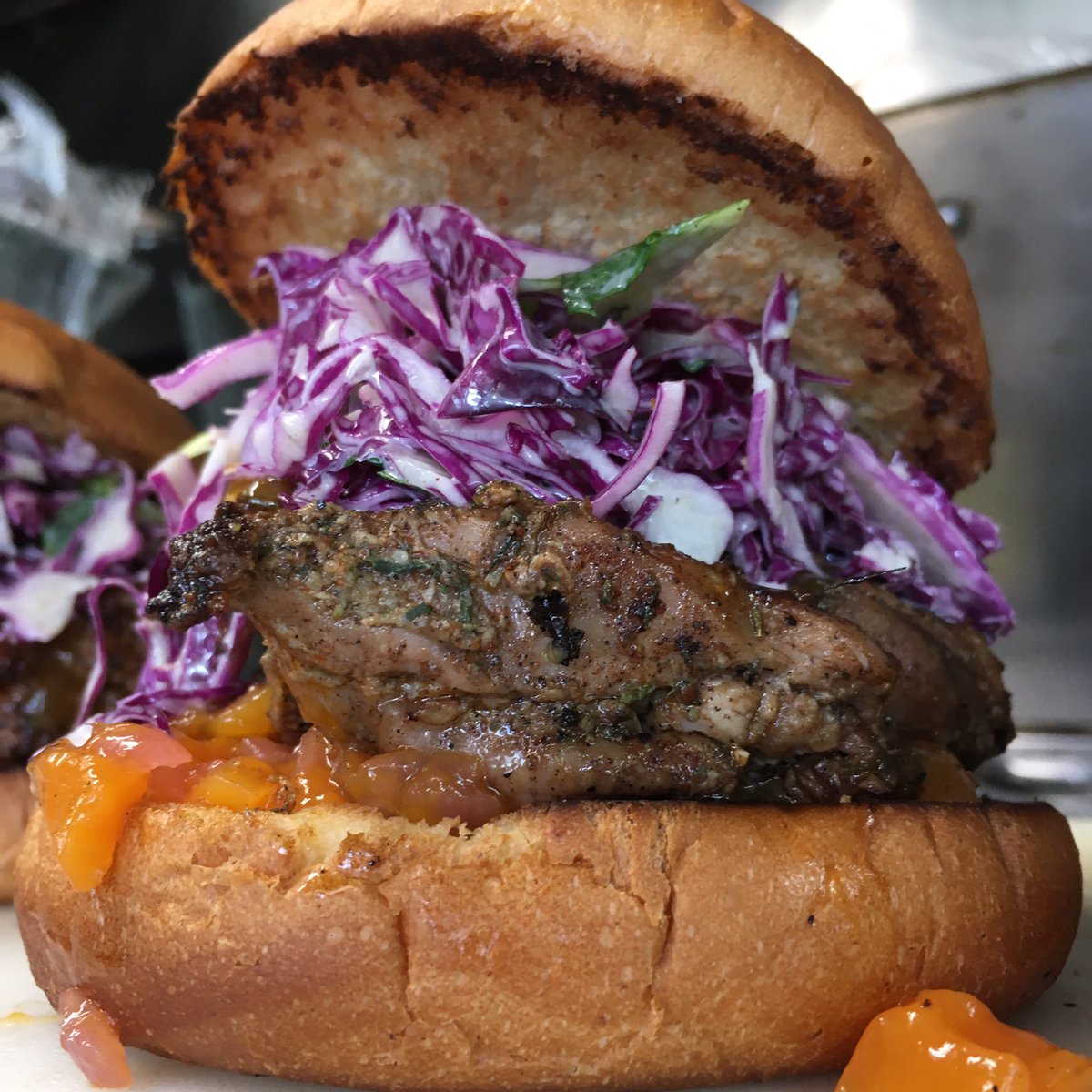 Feel the weekend vibez with some jerk chicken over at Kookaburra Coffee 11-1:30pm. You can text ahead orders to 316.609.9016 (Include Name, Order, Pickup Time) Full menu here theflyingstove.com #theflyingstove #food  #instafood #delicious #jerkchicken #wichita #wichitafoodie