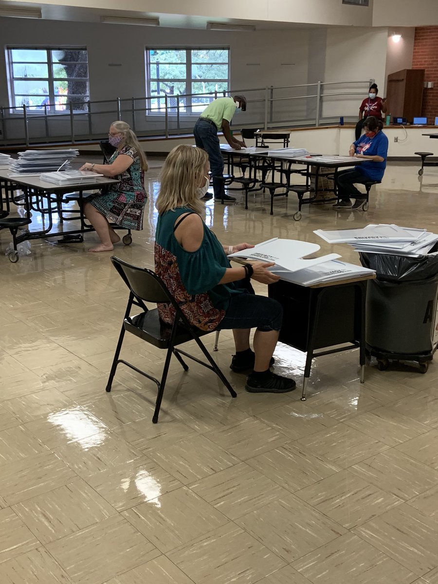 Warrior Teacher Assistants hard at work. Distributing resources, training with the nurse &amp; putting together the desk shields.  Our classified team is AMAZING!  🌹🌷💐🌾🌺🌸🌼