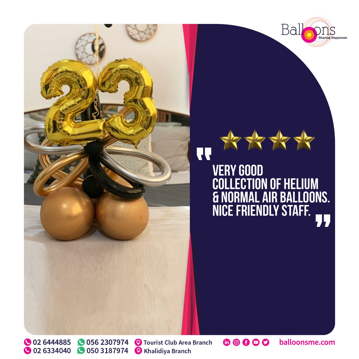 BalloonsCoLLC's tweet photo. The only thing that matters to us is the quality of service that we put in every thing that we do. Customer satisfaction ☑🎈

#balloons #sharinghappiness #customerfeedback #customersatisfsction #birthday #weddings #anniversary #party #events #youclick #wedeliver https://t.co/PU0hjlb6eR