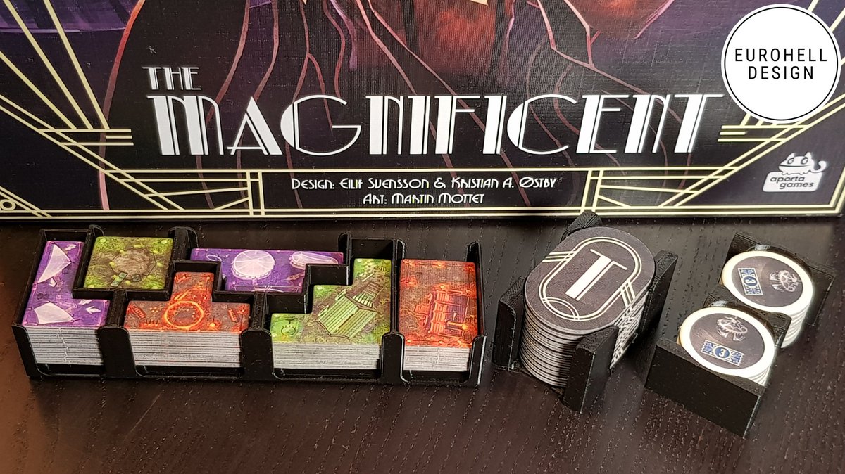 EurohellDesign's tweet image. Kleiner Eindruck vom bald im Shop verfügbaren Magnificent Inlay. Der Designprozess ist nach einigen Testrunden nun in den letzten Zügen🎲. Ihr dürft weiterhin gespannt sein😉

#themagnificent @pegasusspiele #themagnificentboardgame #boardgameinsert #boardgameorganizer