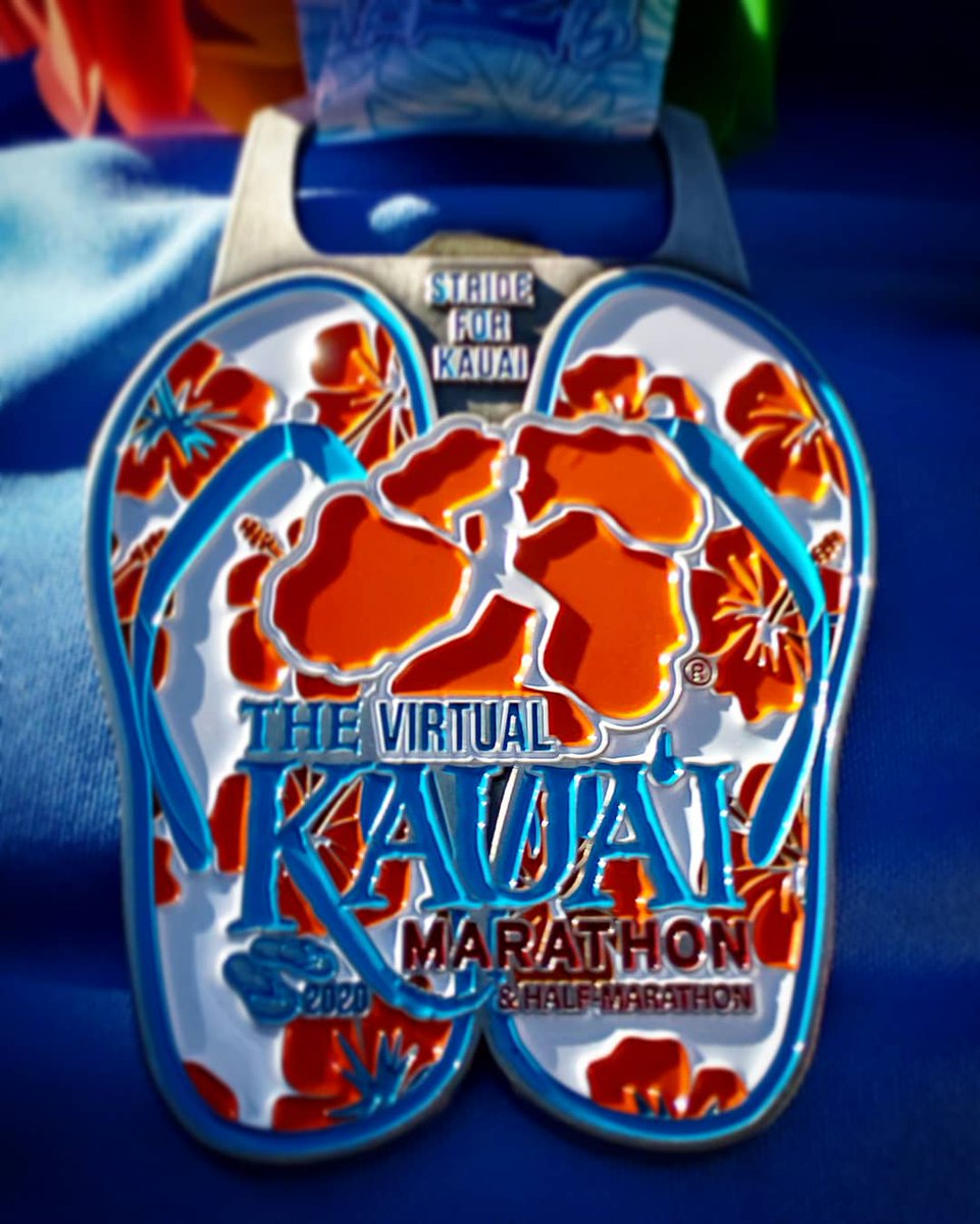 KellisLST's tweet photo. I did it! Ran the @KauaiMarathon (Half) this morning with a lot of Aloha but sadly no #Kauai. This one was tough w/out course support or spectators.

Here's hoping we can return to the islands soon.🌴
#BeingARunner #Running #VirtualRaces #RunKelRun @KauaiCoffeeCo #StriveForKauai https://t.co/CreOsAhBjN