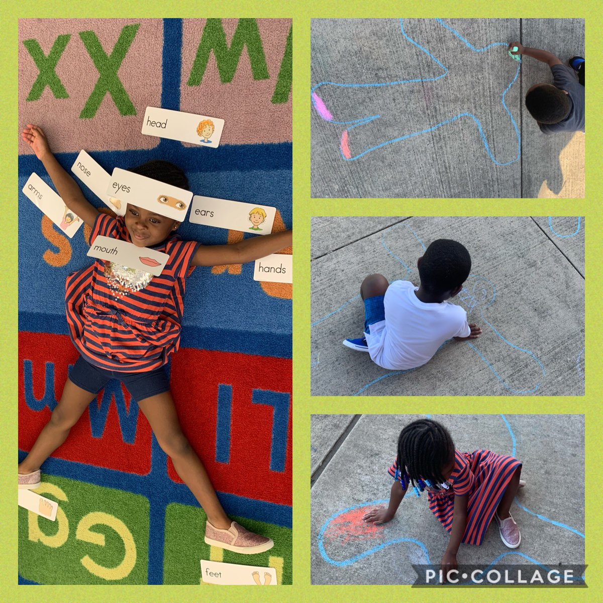MMiller_RCE's tweet photo. Taking our new vocabulary outdoors. Love the sidewalk chalk bodies and faces. #CubCommUNITY @HumbleISD_RCE @HumbleISD_PREK https://t.co/MP92wte3hR