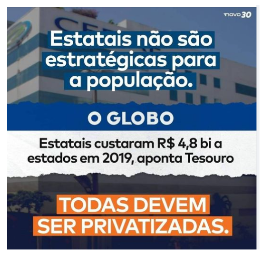 ApPartido's tweet photo. ✅ Muitas estatais dão prejuízo e quem paga a conta somos nós. É esse o melhor destino para o dinheiro dos nossos impostos?
 --> Estamos no Instagram e Face : Partido Novo Ap https://t.co/Lf5KJf13pi