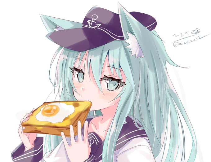 「司令官、ご飯がおいしいのは嬉しいな」朝食を取るケモミミの響
#艦これ版深夜の真剣お絵描き60分一本勝負
#艦これ版真剣お絵描き60分一本勝負_20200905 
