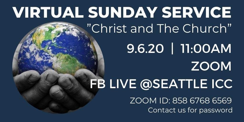 SeattleICC's tweet photo. We're live tomorrow at 1030AM (PST)! Join us on  @Facebook or DM us for the Zoom password! #SeattleICC #BlessedInTheNorthwest #VirtualWorship https://t.co/17R0vv42Vl