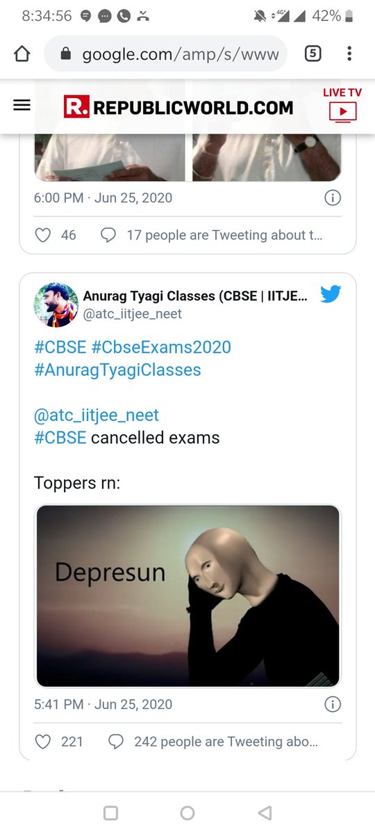 TheAnuragTyagi's tweet image. Bachha Gang , Compartment par mere 2 Tweets ko Republic World ne Chhappa hai...

#cancelcompartmentexam2020 
#compartmentexam2020