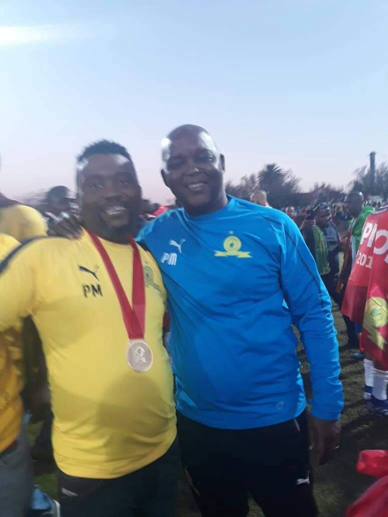 The PSL medal the cup is on my chest... Let's repeat it again coach,.. Believe it or not we are going to take the league again.. The champagne is here on my hands.. It is about to lift the cup