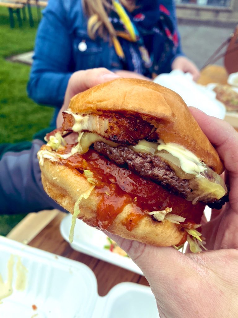 Dishyouwerehere's tweet photo. What a feast from @thehatch2016 #newcastle #foodtruck of dreams! Voted Ireland’s best burger. Never mind that gorgeous squid, Lamb and so much more! Amazing food and a great team behind it. Make your way to it, you’ll not be disappointed 👌🏻👌🏻🥰🥰 #discoverni #Staycation2020 https://t.co/rm7cdheMtR