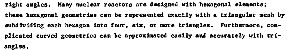 Enter Reed and Hill who in 1973 wrote a seminal paper introducing the discontinuous Galerkin method to solve the neutron transport equations. Why did they require a new method. Well because they wanted to use a triangle grid.