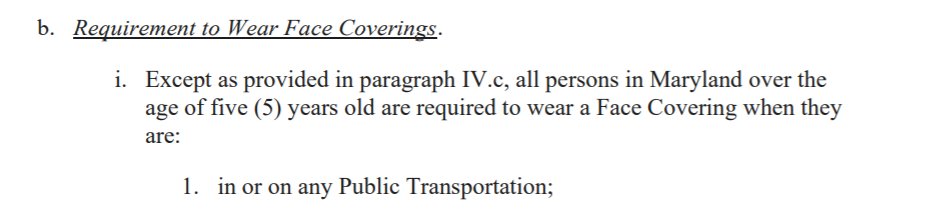 Not only is UMD is asking bus drivers to put their own/their passengers’ health at risk, they’re also requiring them to break the law by allowing people on the bus without a mask. Maryland mask mandate:  https://governor.maryland.gov/wp-content/uploads/2020/07/Gatherings-10th-AMENDED-7.29.20.pdf