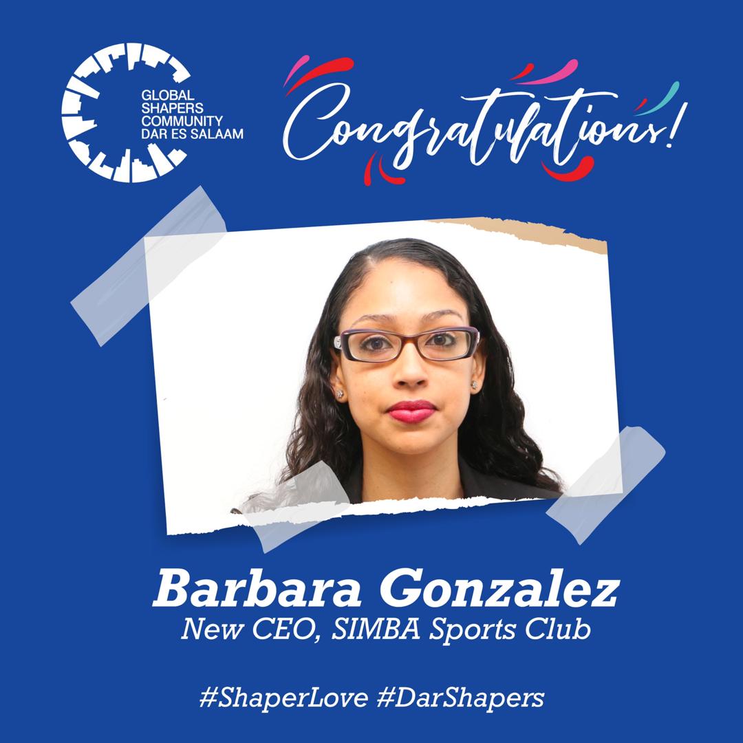 Congratulations are in order for @bvrbvra who has been apoointed the new CEO of Simba Sports Club and a Dar Shaper. All the best in your new journey.

#ShaperLove
#DarShapers
#globalshaperscommunity 
#globalshapers 
#leadership 
#thefutureisfemaleandmale